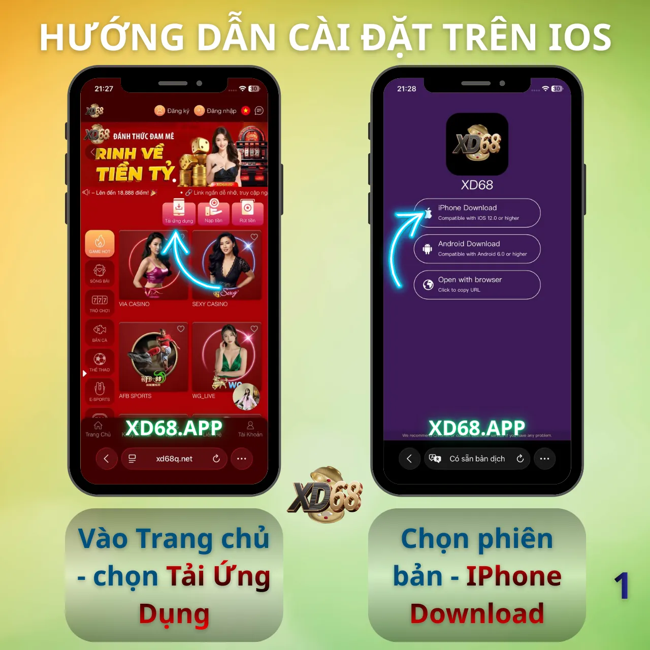 Hướng Dẫn Tải App XD68 bước 1